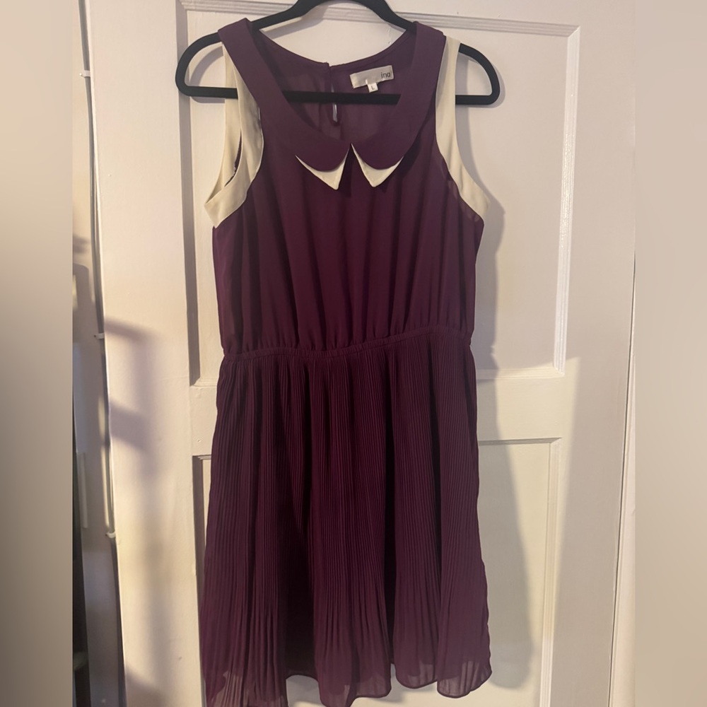 ModCloth purple Peter Pan collar dress L